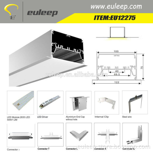EU12275 0-10V dimmable recessed ceiling led linear light internal ul saa gs tuv driver 3ft 4ft 5ft 8ft